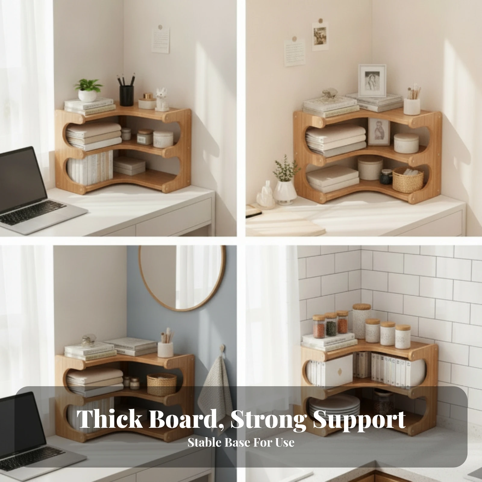 Estante de pared para gatos 2 niveles madera – Repisa esquina trepador - imagen 3