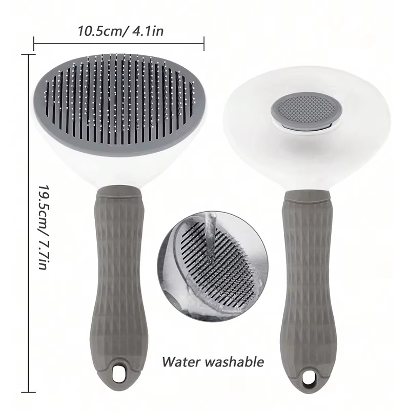Cepillo autolimpiante de acero inoxidable para gatos y perros - imagen 3