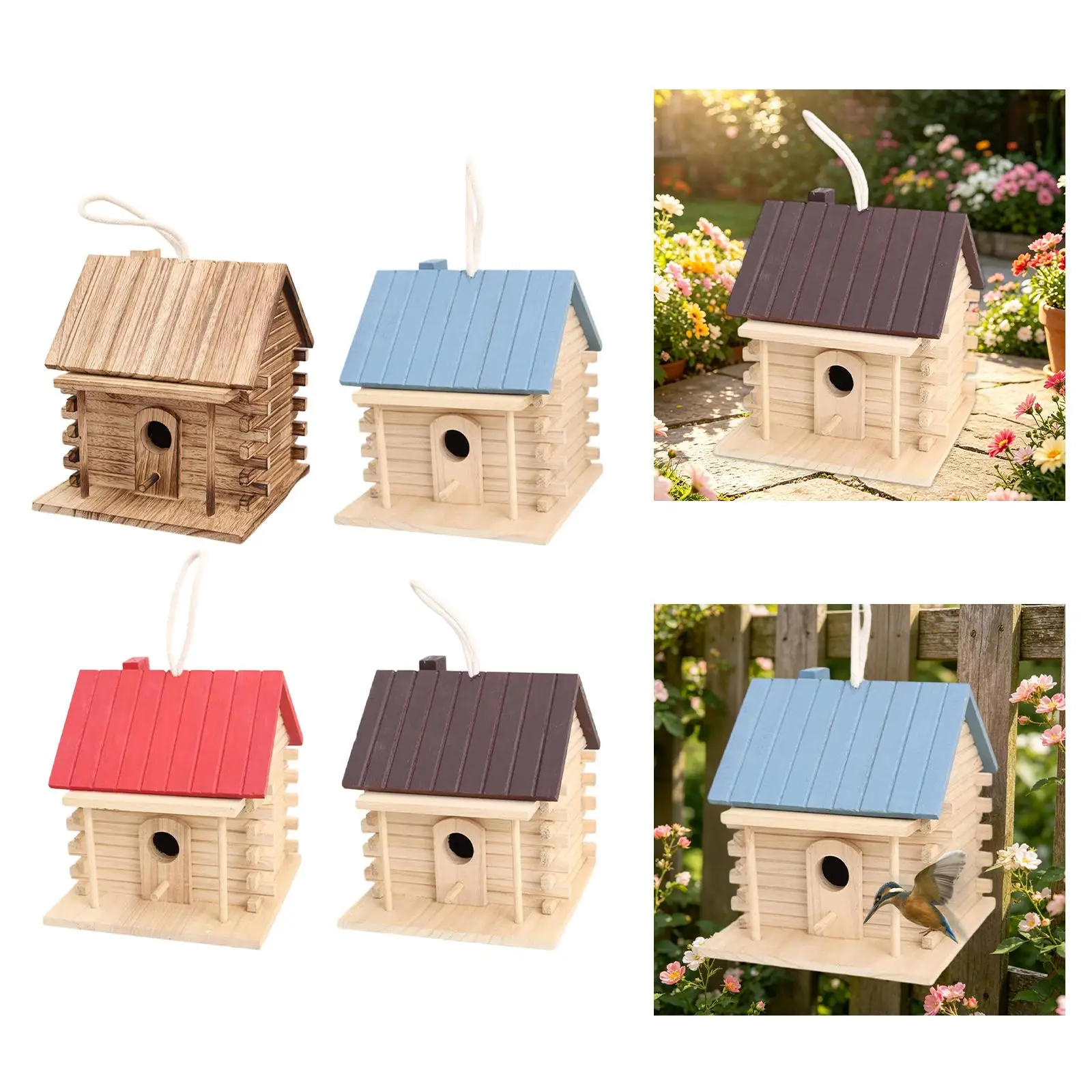 Casa para pájaros colgante en árbol de jardín