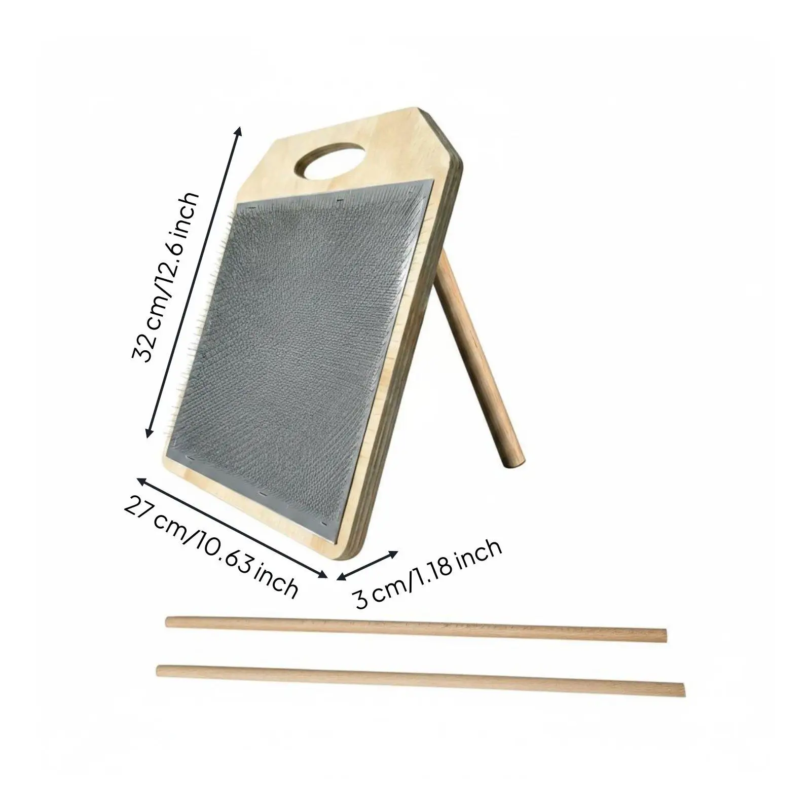 Tabla cardado lana madera – Set portátil DIY para mezclar fibras - imagen 2