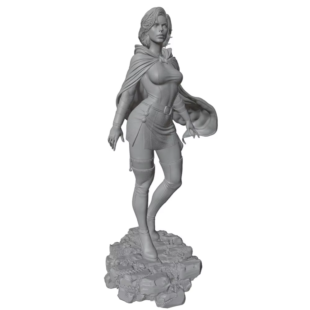 Miniatura GK de estatua de personaje anime gris, sin montar y pintar
