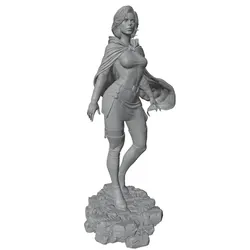 Miniatura GK de estatua de personaje anime gris, sin montar y pintar
