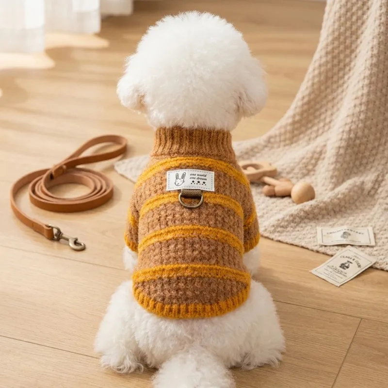Suéter tejido rayado para perros pequeños Chihuahua y Bichón Frisé - imagen 2