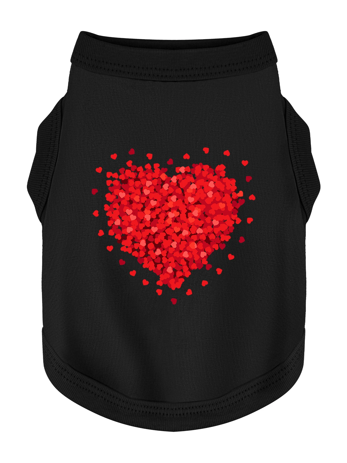 Perro con camiseta de San Valentín con corazón
