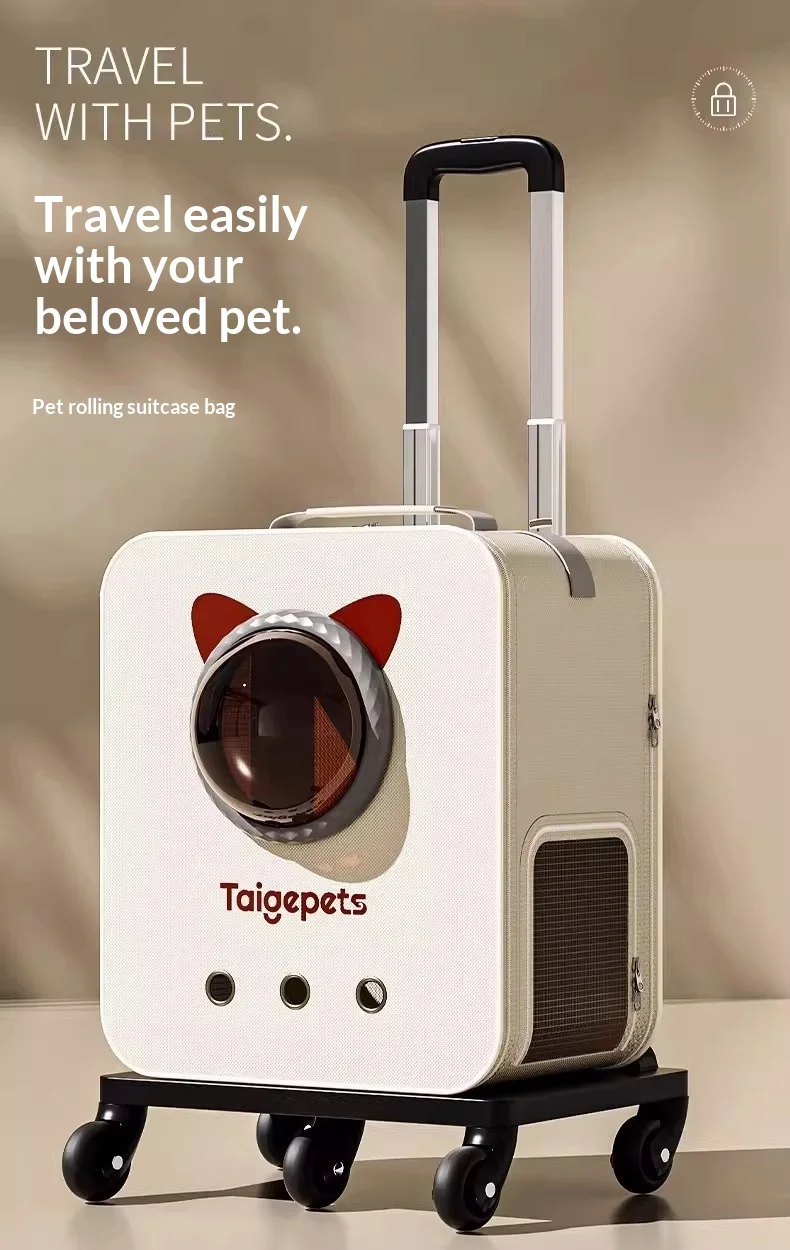 Transportín con ruedas para perros y gatos