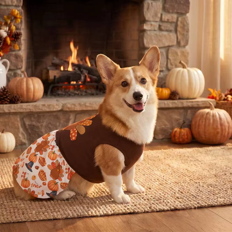 Disfraz de Pavo para Perros y Gatos – Traje Thanksgiving con Sombrero y Tutú - imagen 5