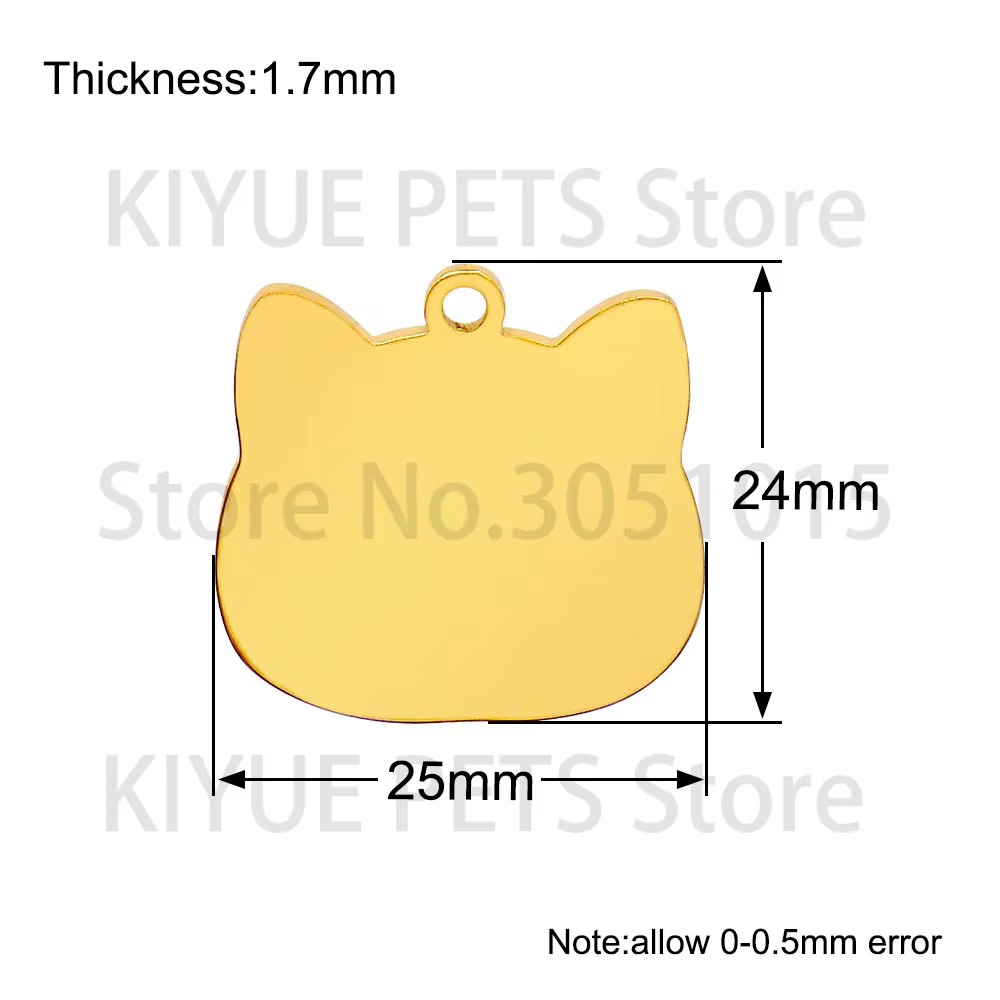 Placa identificación espejo con búho para gatos y perros - imagen 3