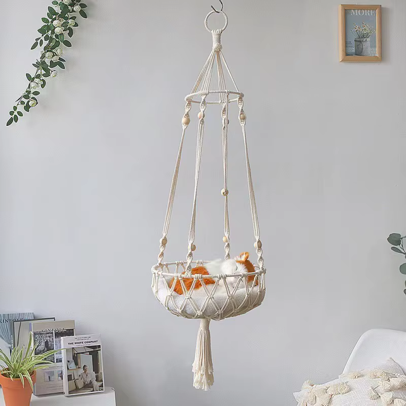 Hamaca colgante tejida a mano para gatos, cama red bohemia suave - imagen 2