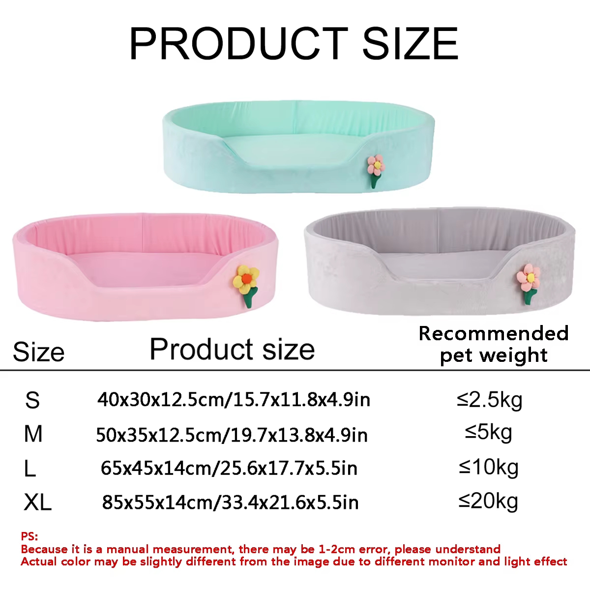 Cama elástica floral para gatos pequeños
