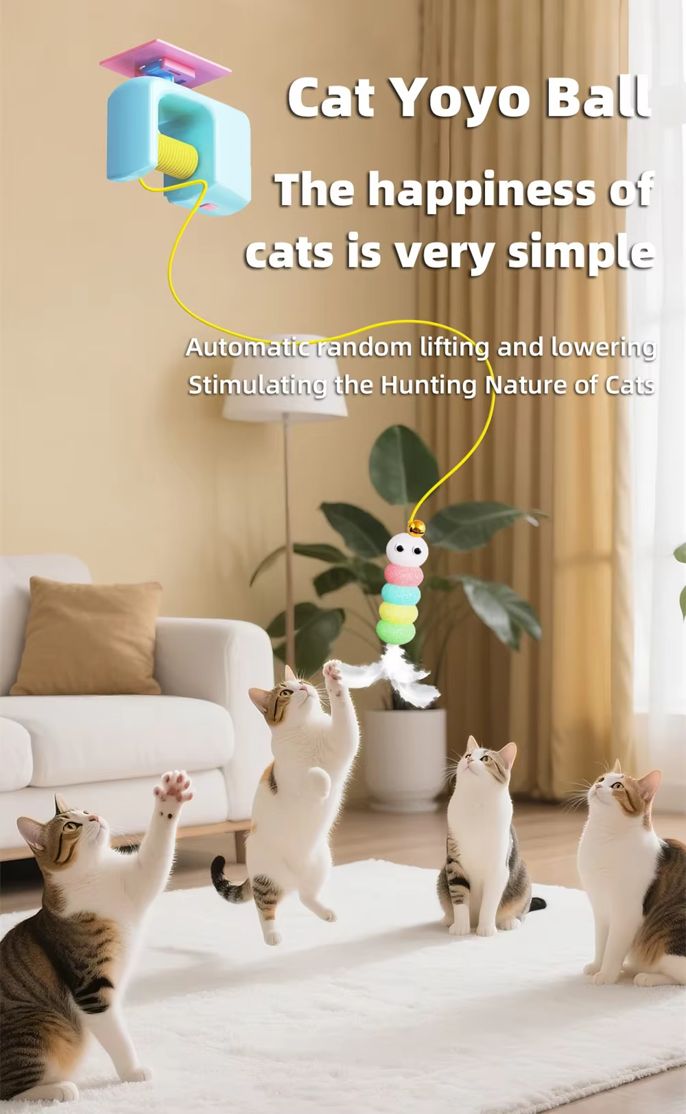 Juguete para gatos recargable por USB con cable incluido