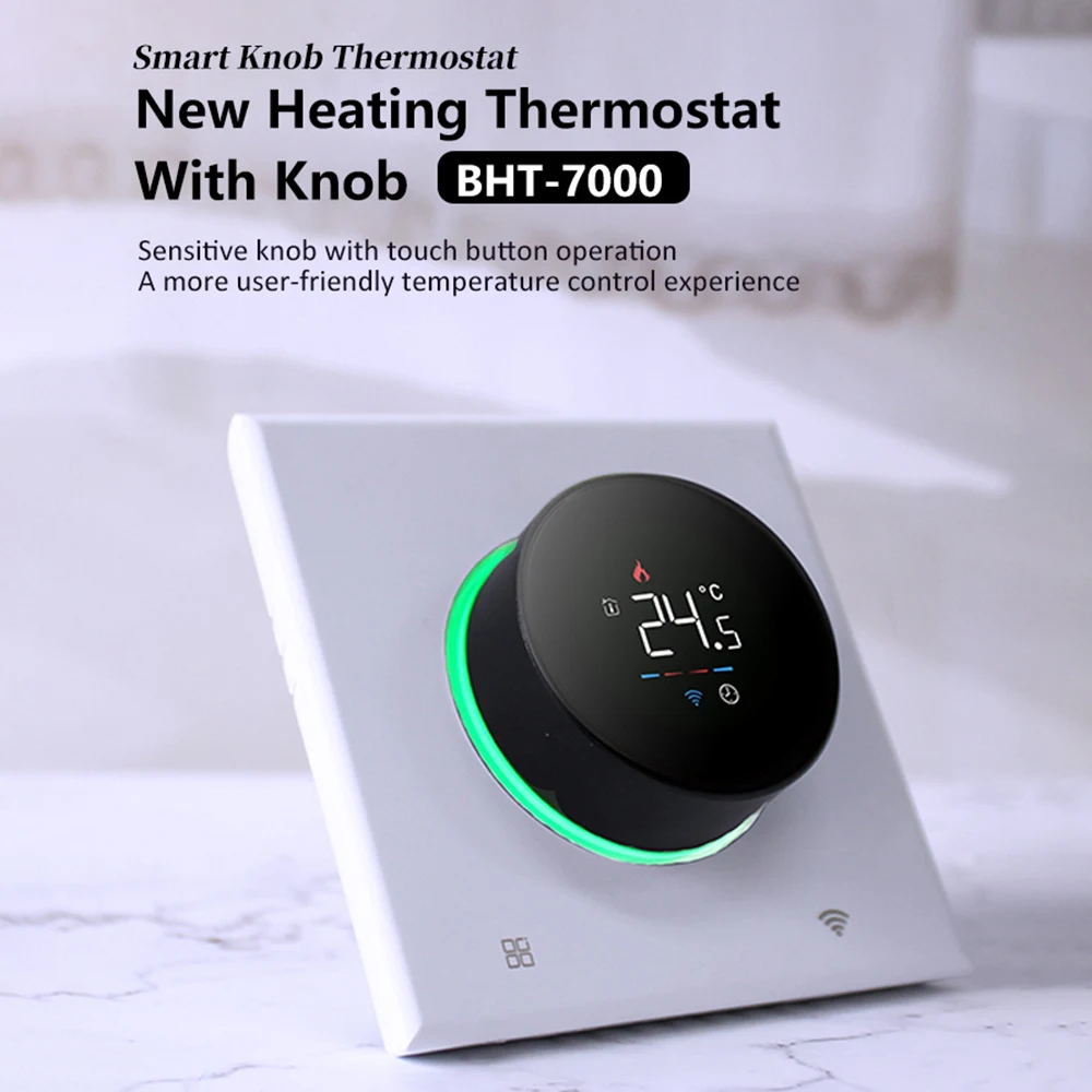 Termostato inteligente WiFi con perilla para calefacción de agua