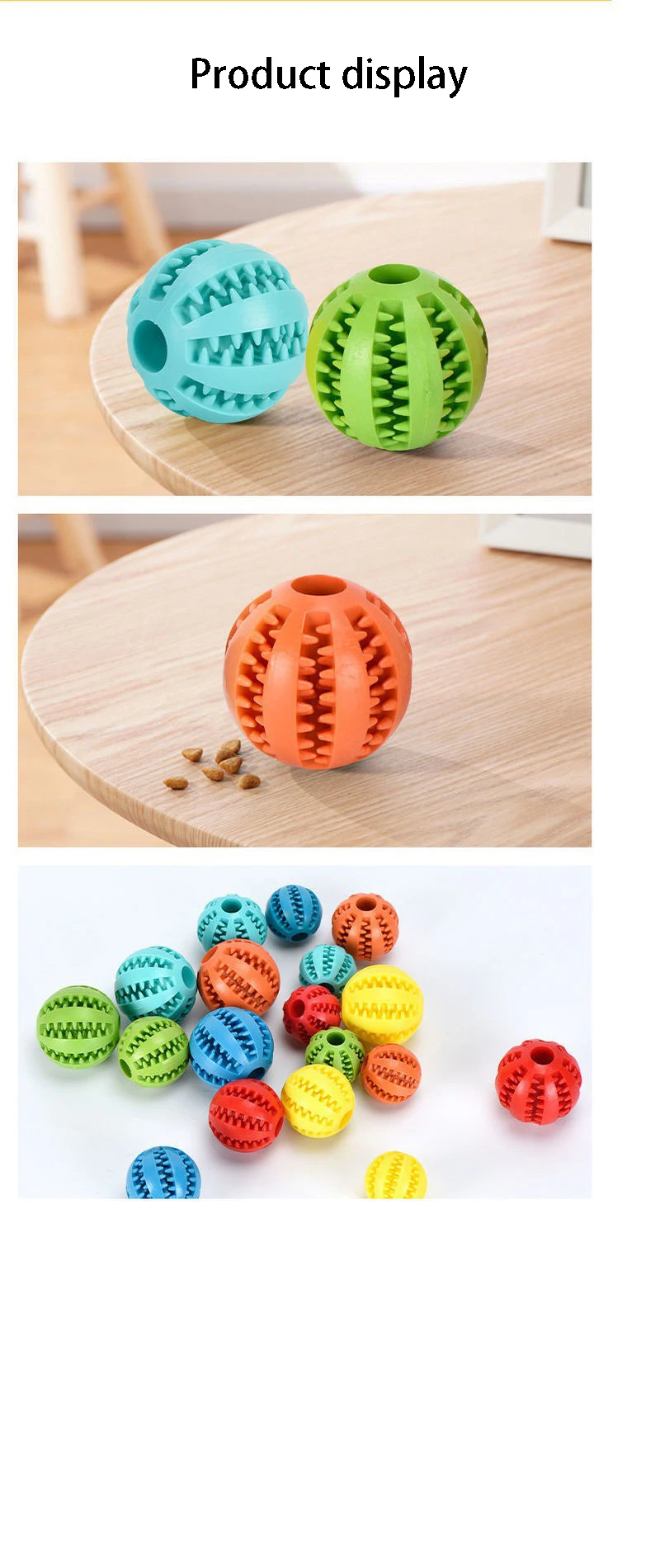 Pelota de goma para perros en color azul