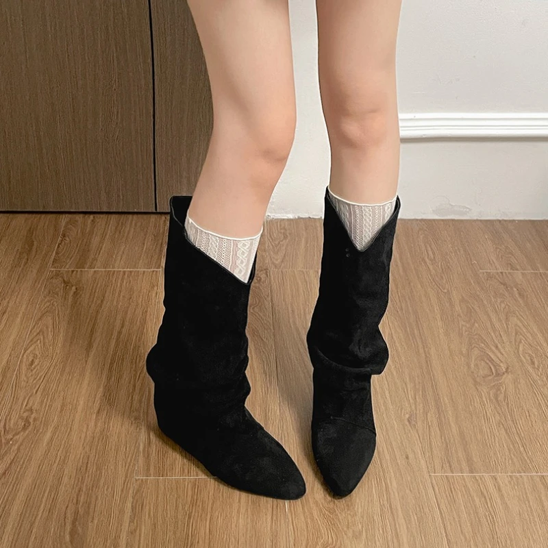 Botas Altas Vintage para Mujer con Plataforma y Punta Estrecha - imagen 2