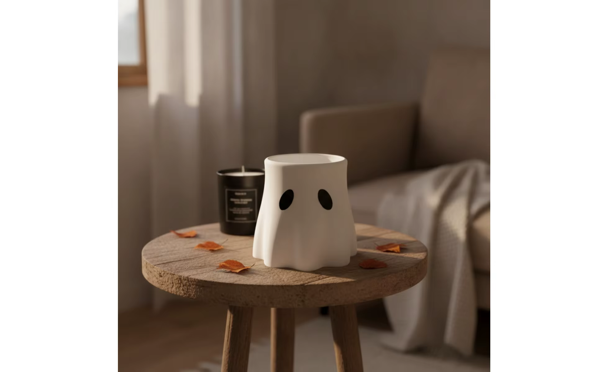 Detalle del acabado blanco del macetero escultórico