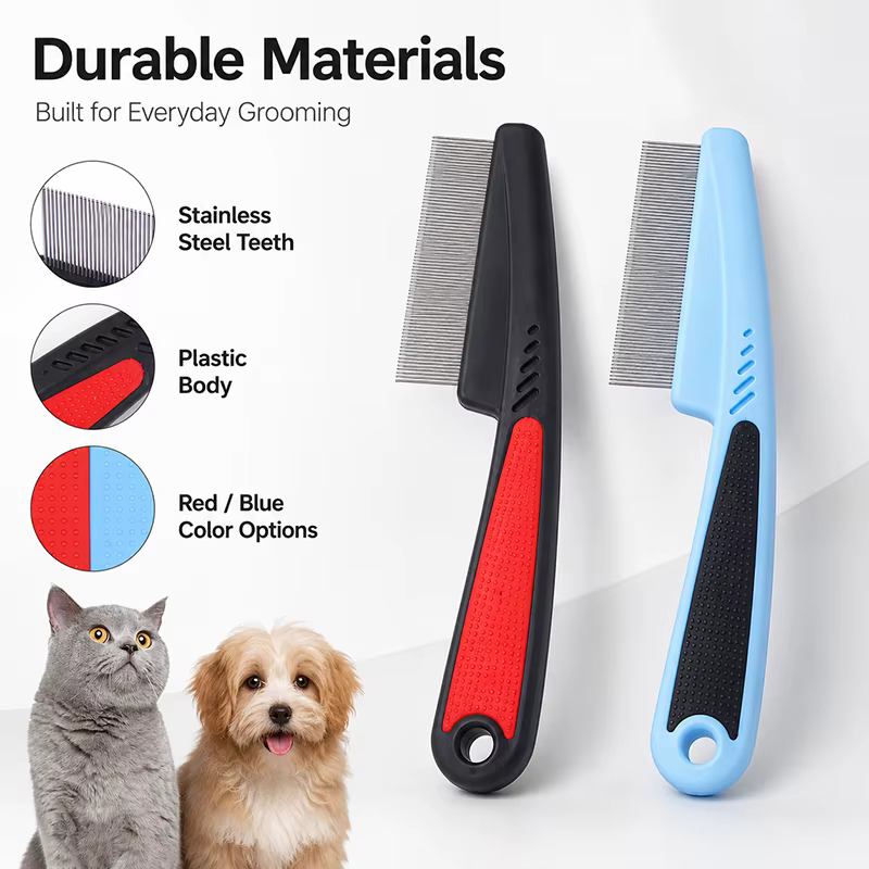 Peine pulgas y piojos de acero para perros y gatos – dientes finos - imagen 5