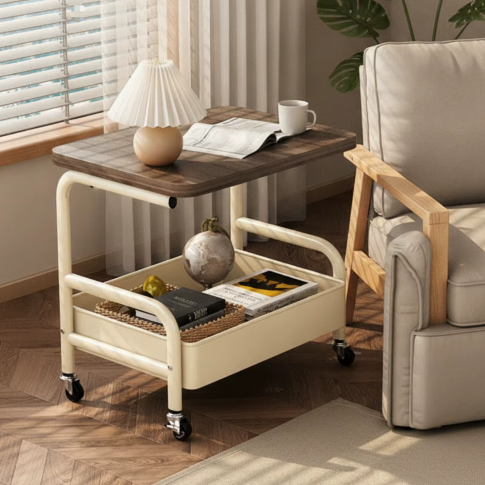 Carrito multiusos para gatos y perros con mesa lateral rodante - imagen 4