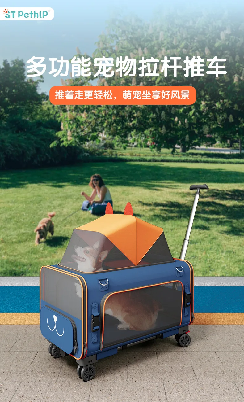 Bolsa de transporte tipo carrito para mascotas