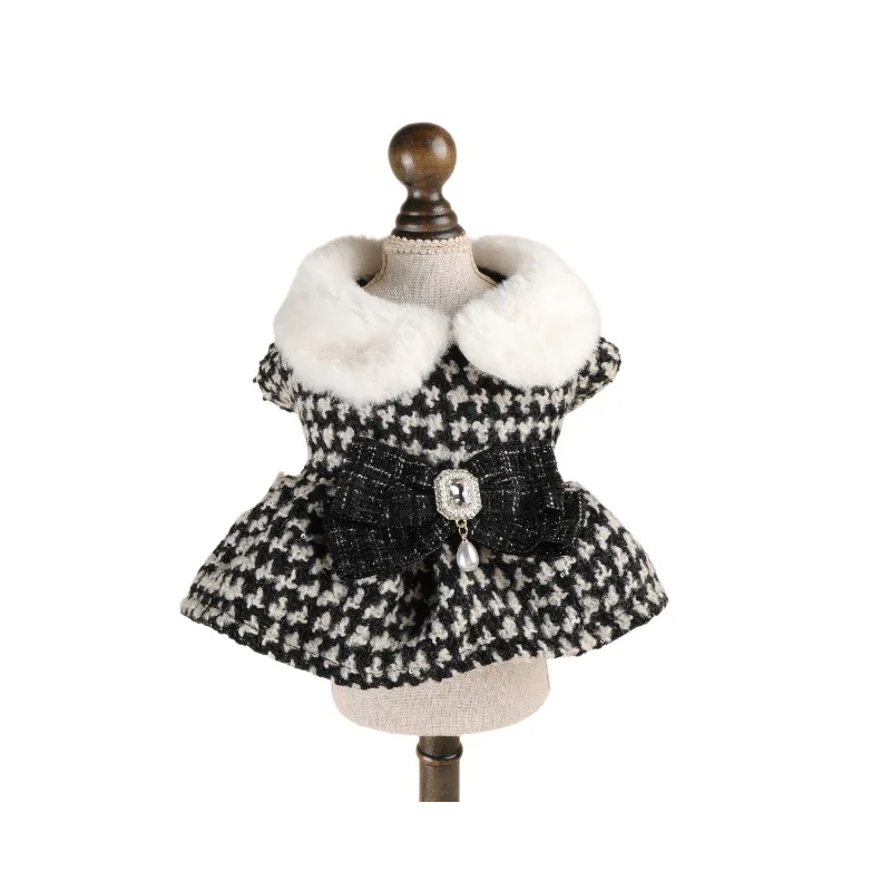 Vestido princesa para perro con lazo y falda a cuadros – Otoño invierno - imagen 5