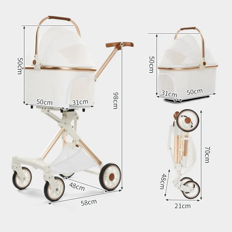Carrito Plegable Impermeable para Perros y Gatos Pequeños - imagen 2