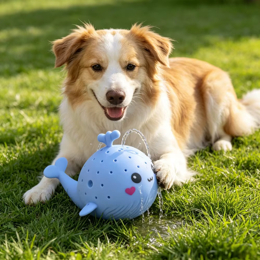 Juguete Spray de Agua para Perro – Forma de Ballena, Absorbente y Refrescante - imagen 3
