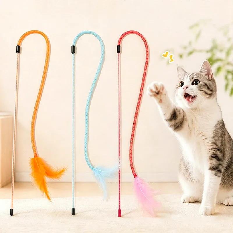 Juguete Interactivo para Gatos con Plumas y Campana - imagen 4