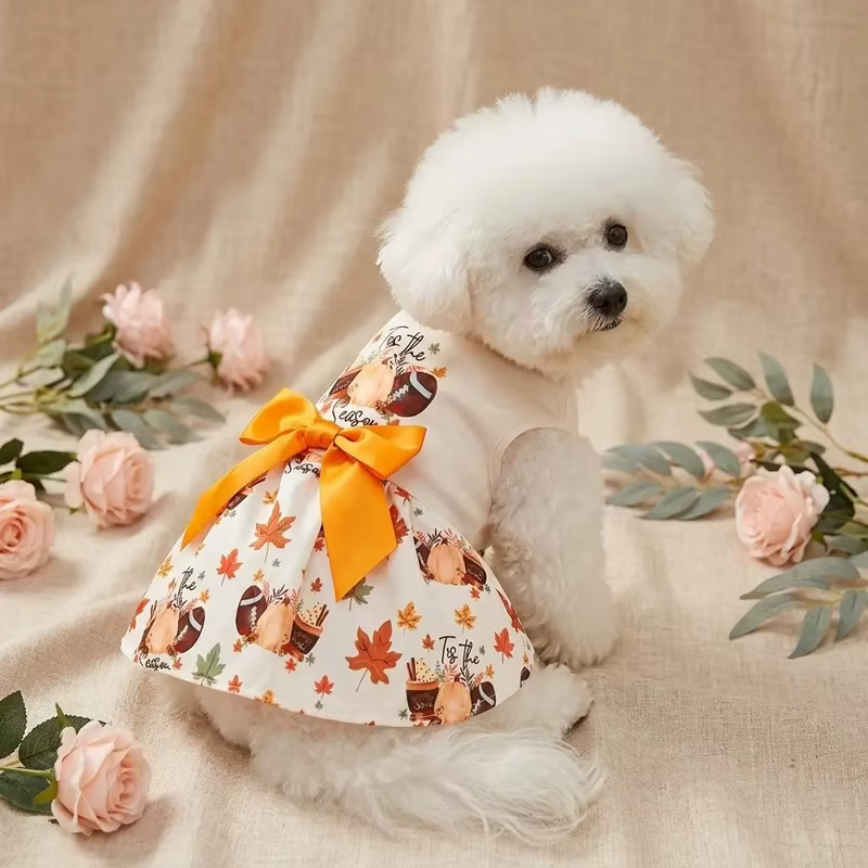 Tutu otoñal con lazo naranja para perros y gatos - imagen 5