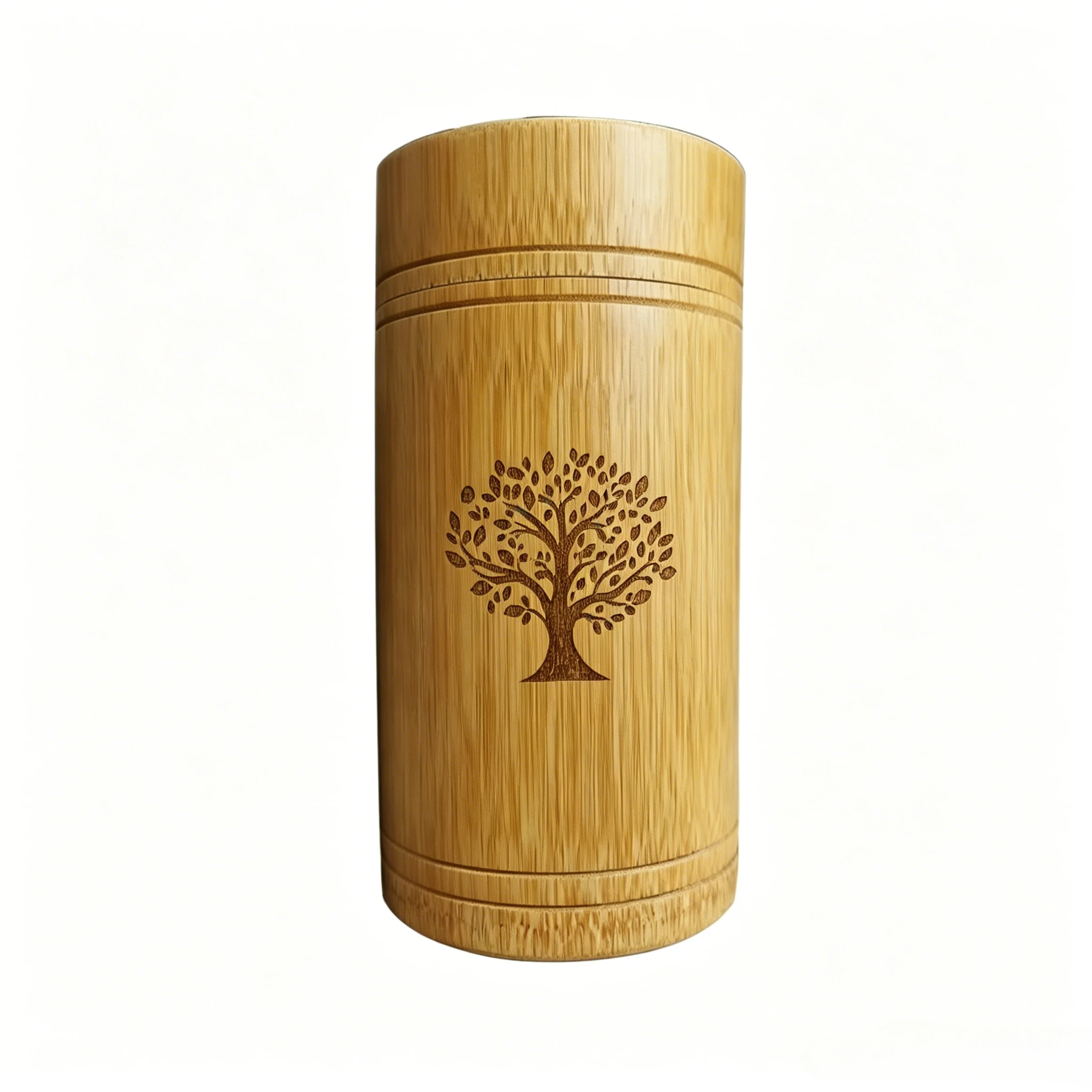 Urna para cenizas de mascotas en bambú con árbol de la vida - imagen 4