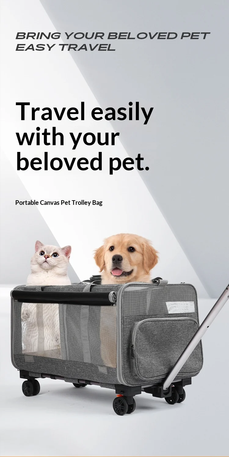 Transportín plegable desmontable para gatos, vista general