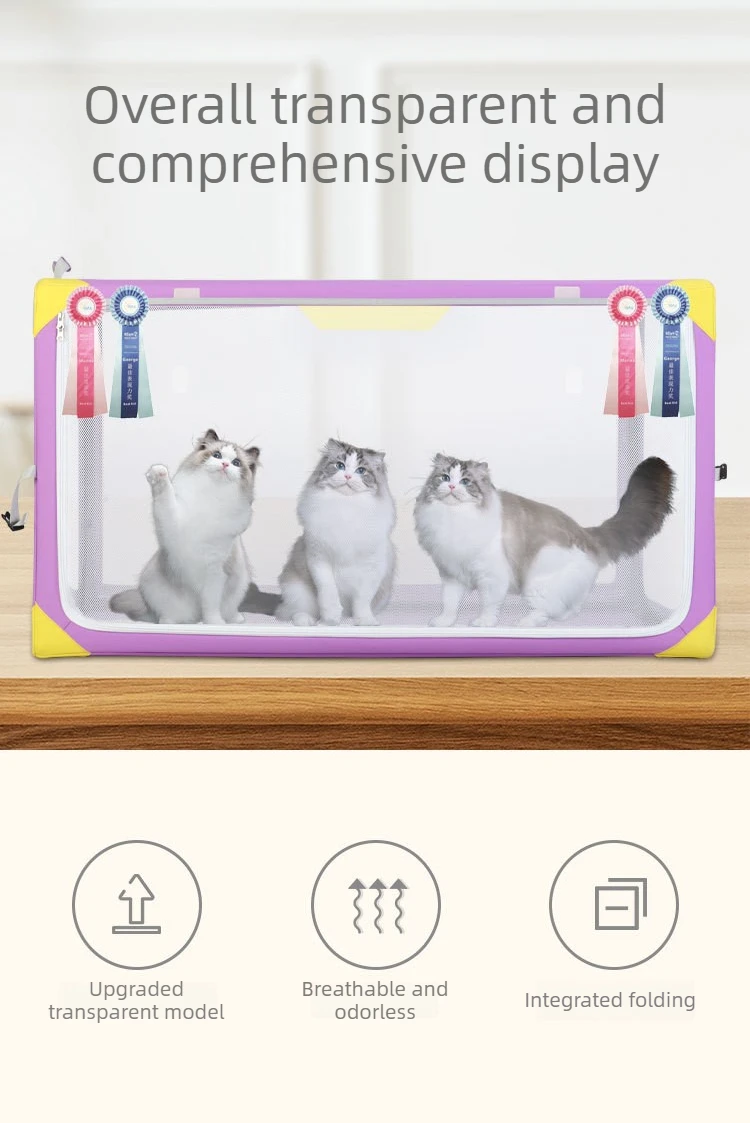 Jaula plegable para gatos con malla transpirable