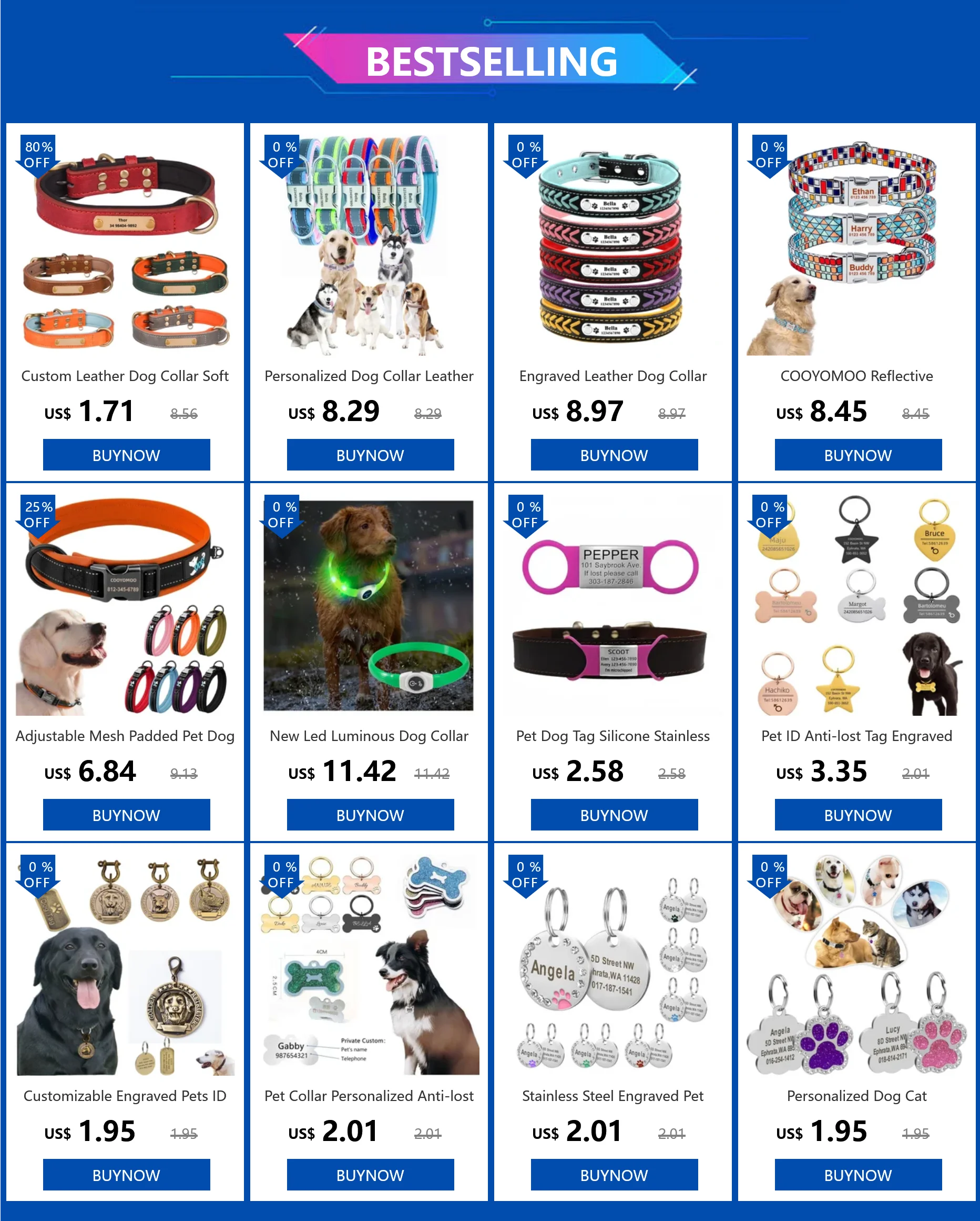 Collar LED recargable USB para perros en uso