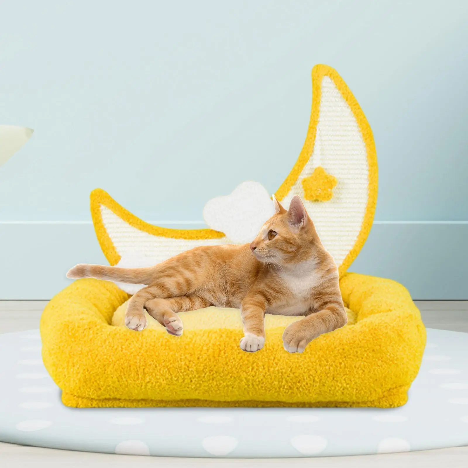 Cat Bed Cute Winter Warm Kitten Bed Kitty Couch Bed Indoor Cats Kennel Soft Dog Bed Cat Scratch Board Cat Sofa Bed for Cats