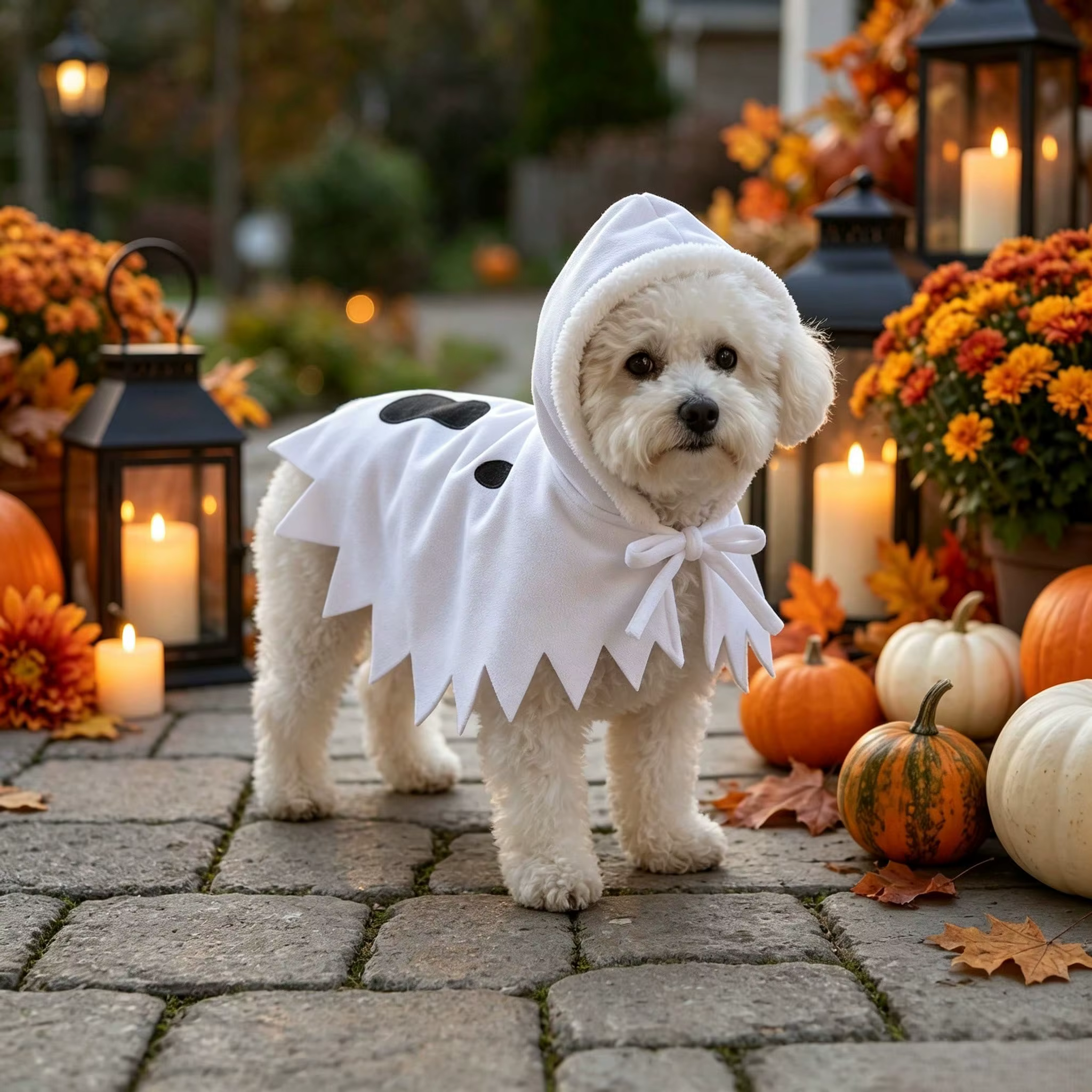 Disfraz Fantasma para Perro de Halloween – Capa con Capucha para Perros Pequeños - imagen 4