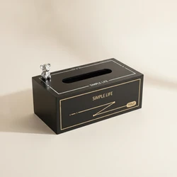 Caja de pañuelos con figura de oso, organizador para gatos y perros