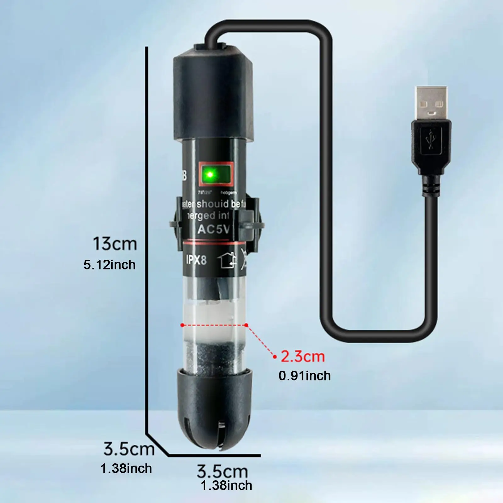 Small Fish Tank Heater USB Winter Keep Warm Intelligent Mini Aquarium Heater