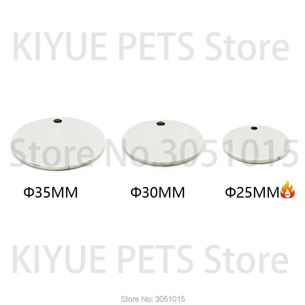 Placas de identificación para perro, acero inoxidable grabadas