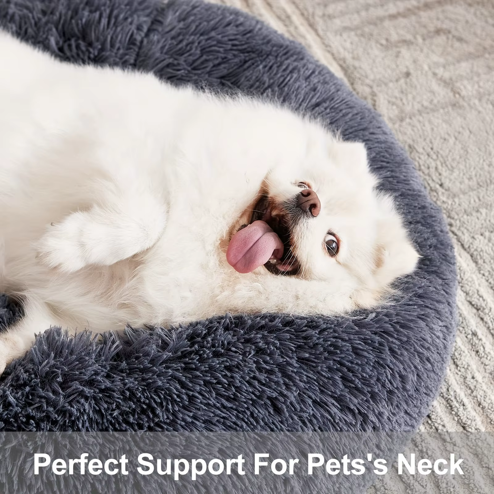 Cama redonda súper suave para gatos y perros grandes, nido cálido - imagen 5