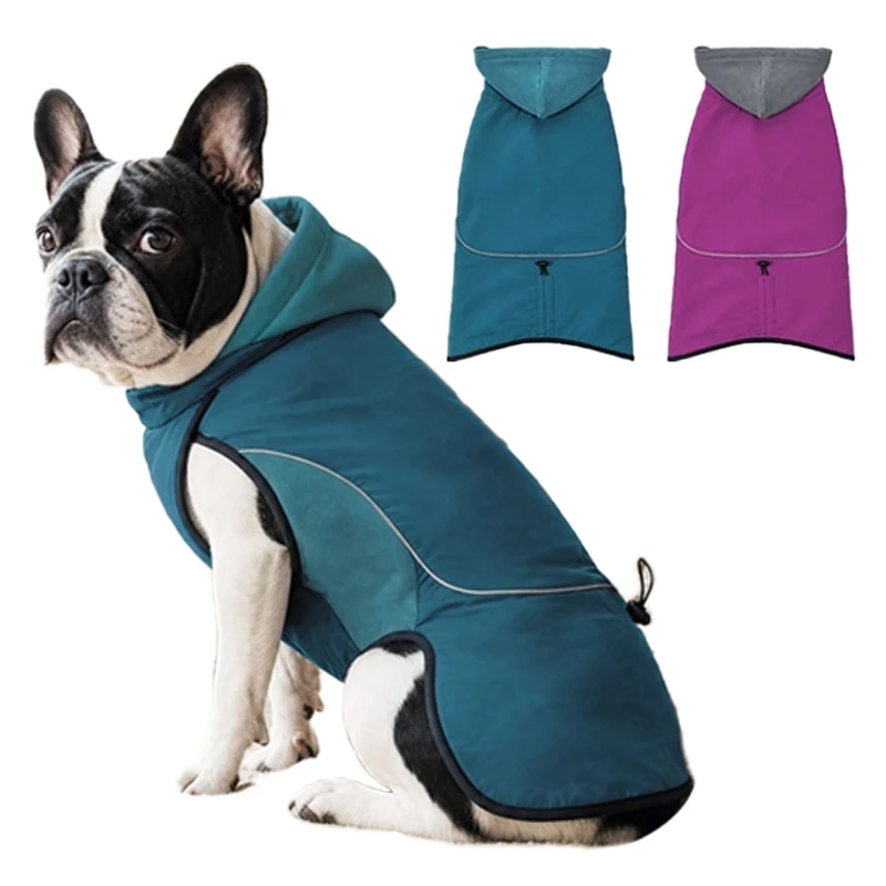Abrigo Invierno para Perro con Capucha – Chaqueta Cortavientos Reflectante - imagen 3
