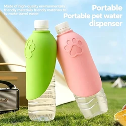 Bebedero portátil para perros y gatos con taza plegable, botella