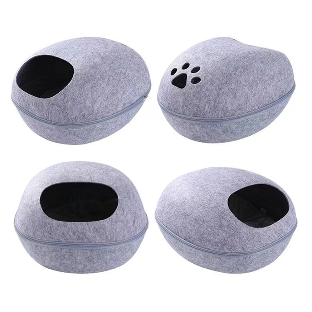 Textura del fieltro suave en la cama para gatos