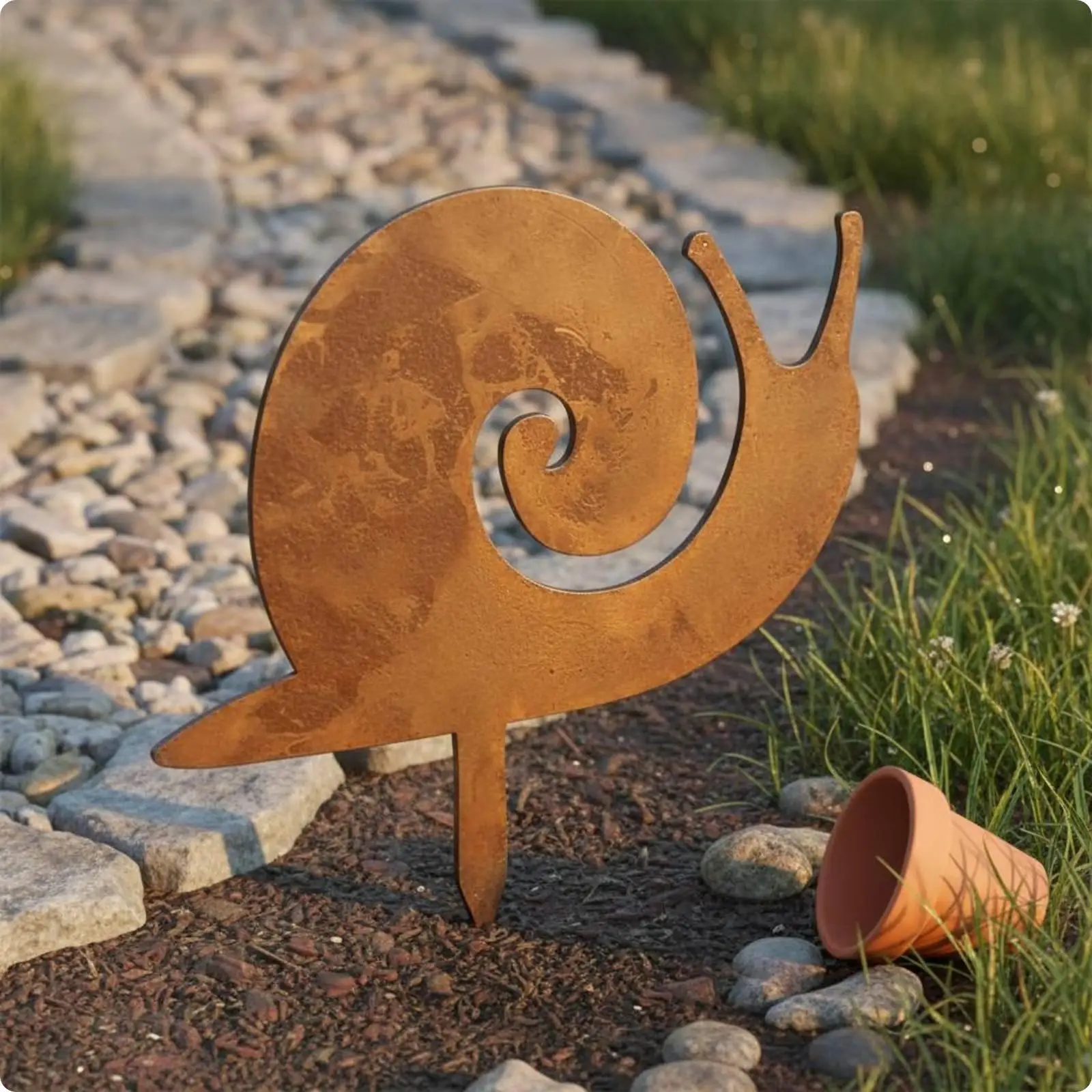 Escultura metálica para jardín – Adorno de hierro oxidado - imagen 3