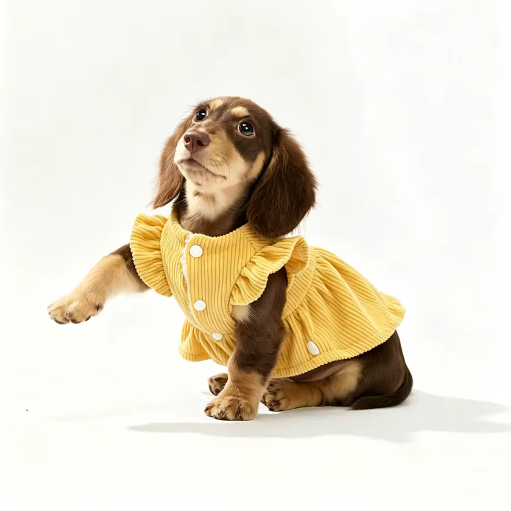 Chaleco pana cálido de invierno para perros salchicha Dachshund - imagen 4