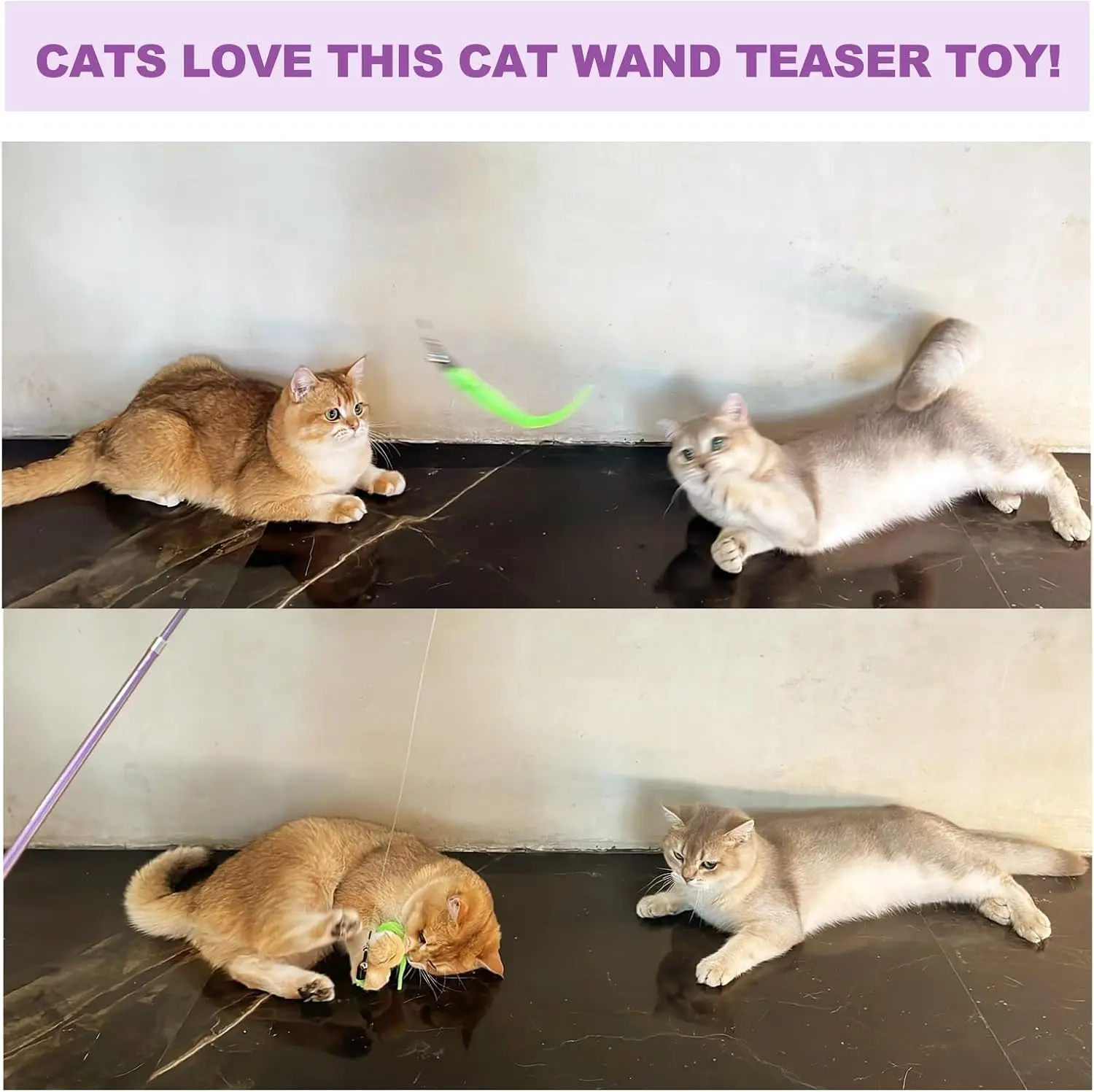Juguete interactivo retráctil para gatos con varita - imagen 3
