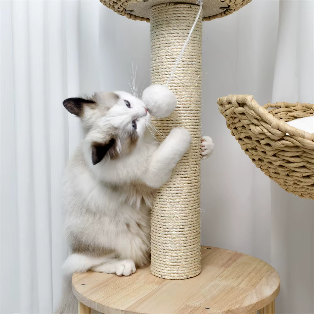 Árbol Rascador para Gatos de 3 Niveles con Cueva y Sisal - imagen 3