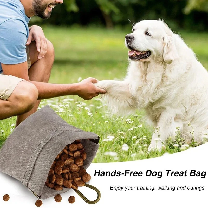 Bolsa de aperitivos para entrenamiento de perros en lona con cierre automático
