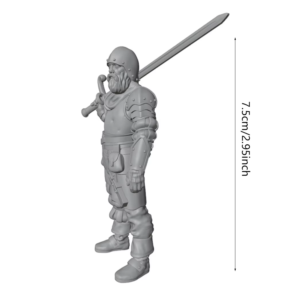 Miniatura de guerrero medieval pintada (referencia)