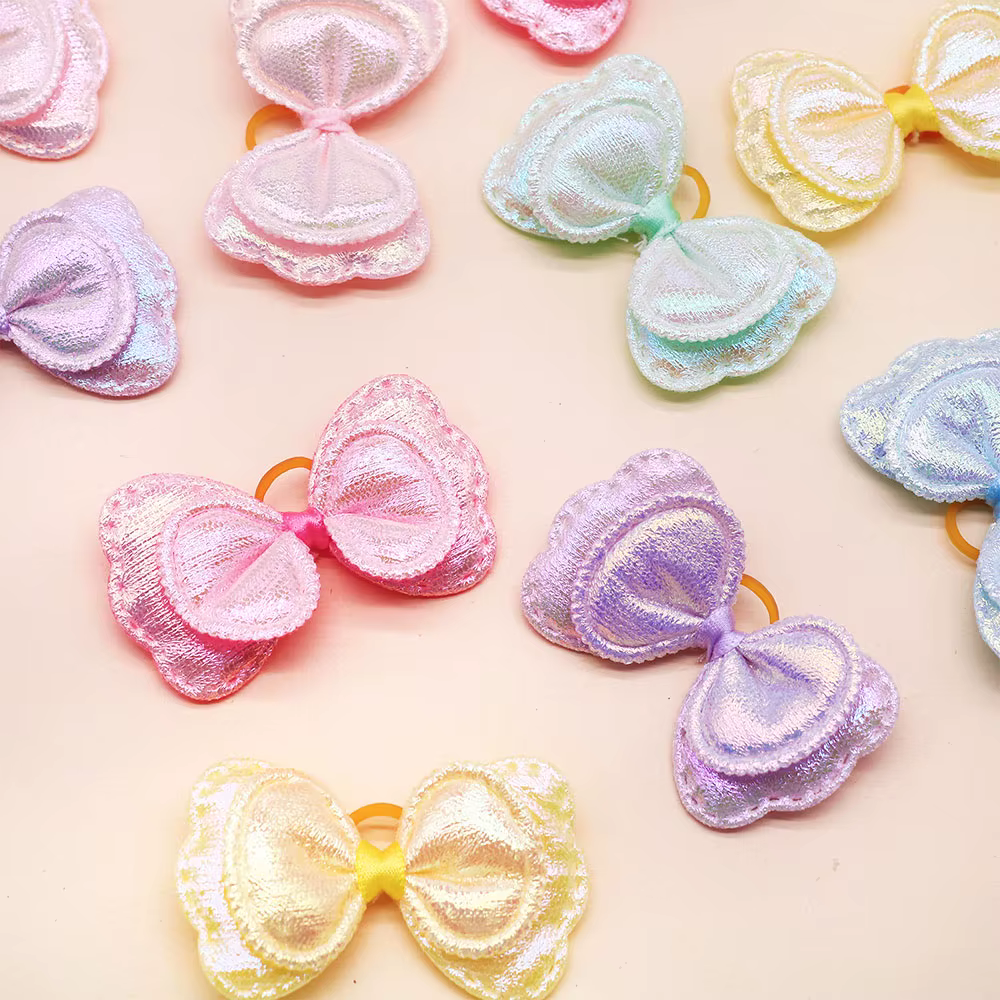 Lazos pastel con lentejuelas para pelo de perros pequeños y gatos - imagen 5