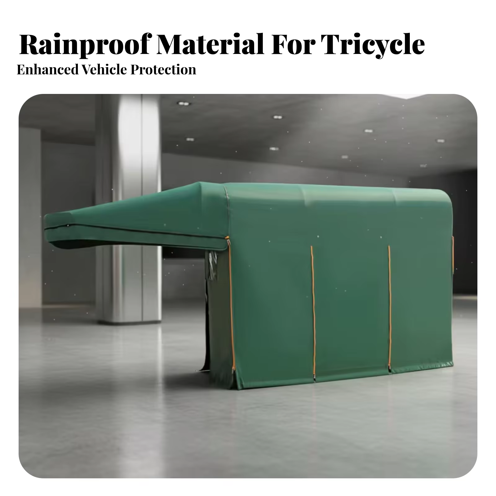 Lona toldo verde para triciclo eléctrico: cubierta de techo