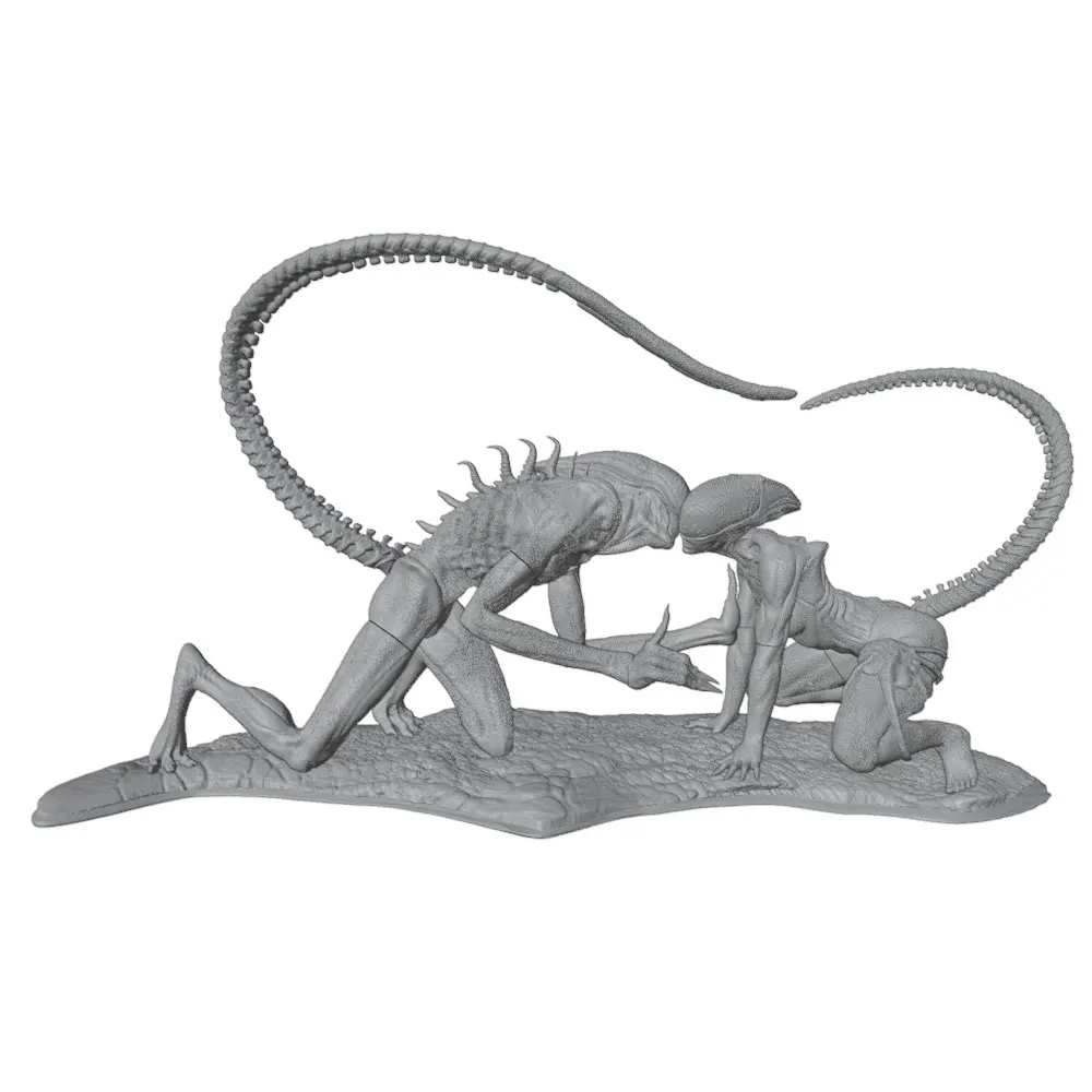Figura coleccionable gris impresa en 3D estilo anime, sin pintar - imagen 4