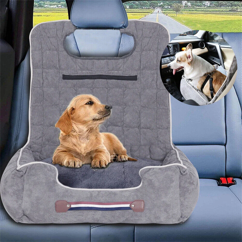 Asiento elevador coche para perros con cinturón – Impermeable - imagen 2
