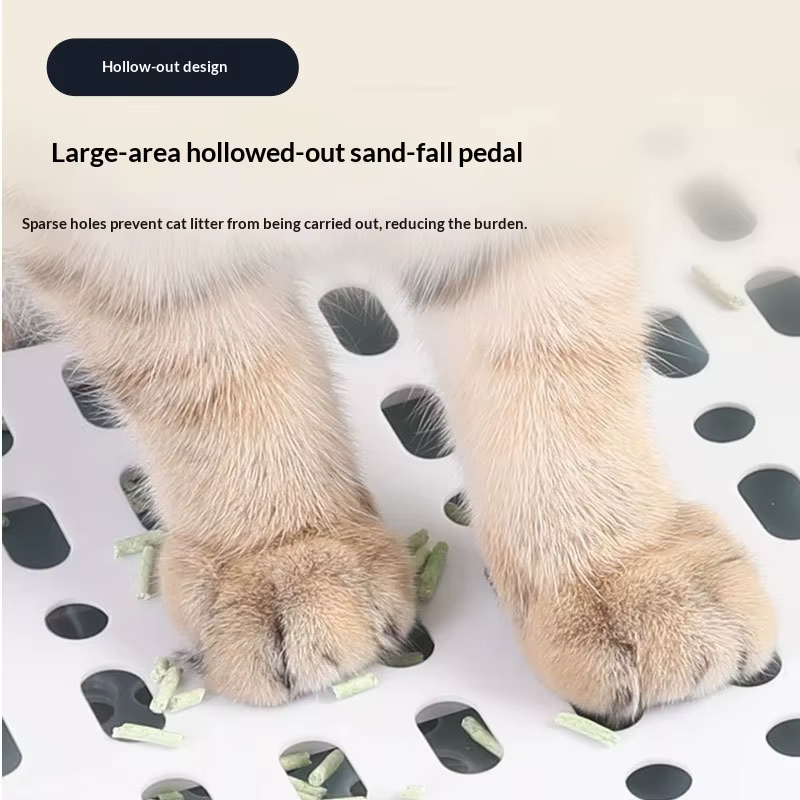 Caja de arena plegable para gatos – Grande, cerrada y antisalpicaduras - imagen 2